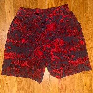 lululemon athletica Red and Black Athletic Shorts